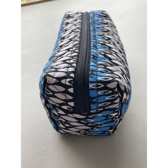 Vera Bradley Quilted Zippered Cosmetic Pouch Make Up Bag Geometric Vinyl Lined - Picture 3 of 9